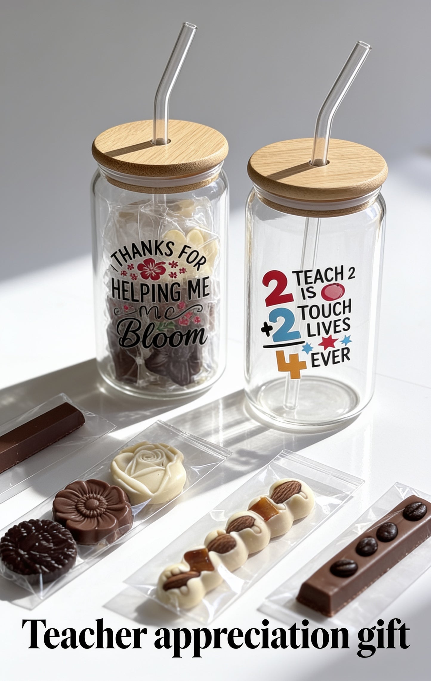 Teacher appreciation glass jar gift