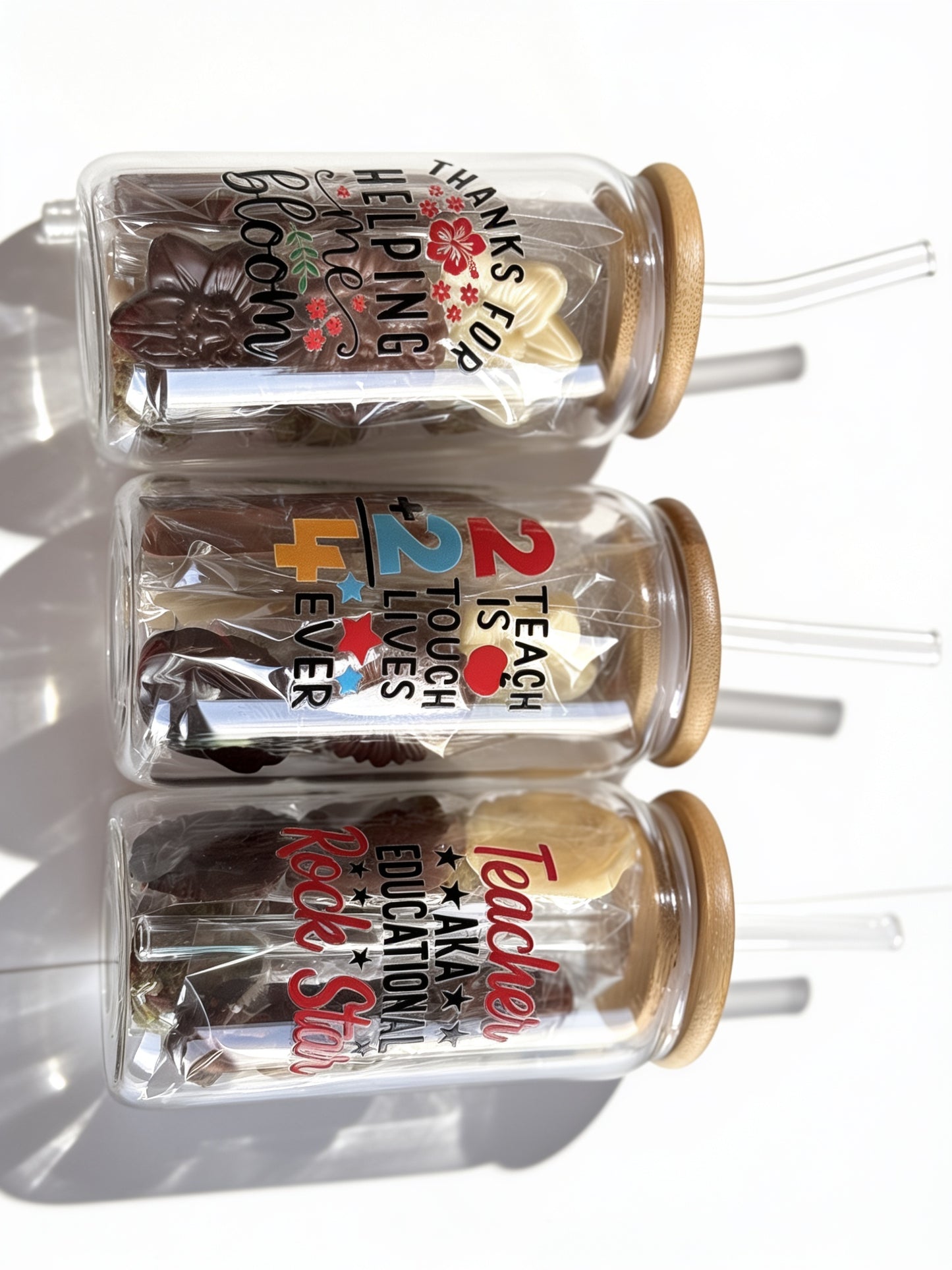 Teacher appreciation glass jar gift